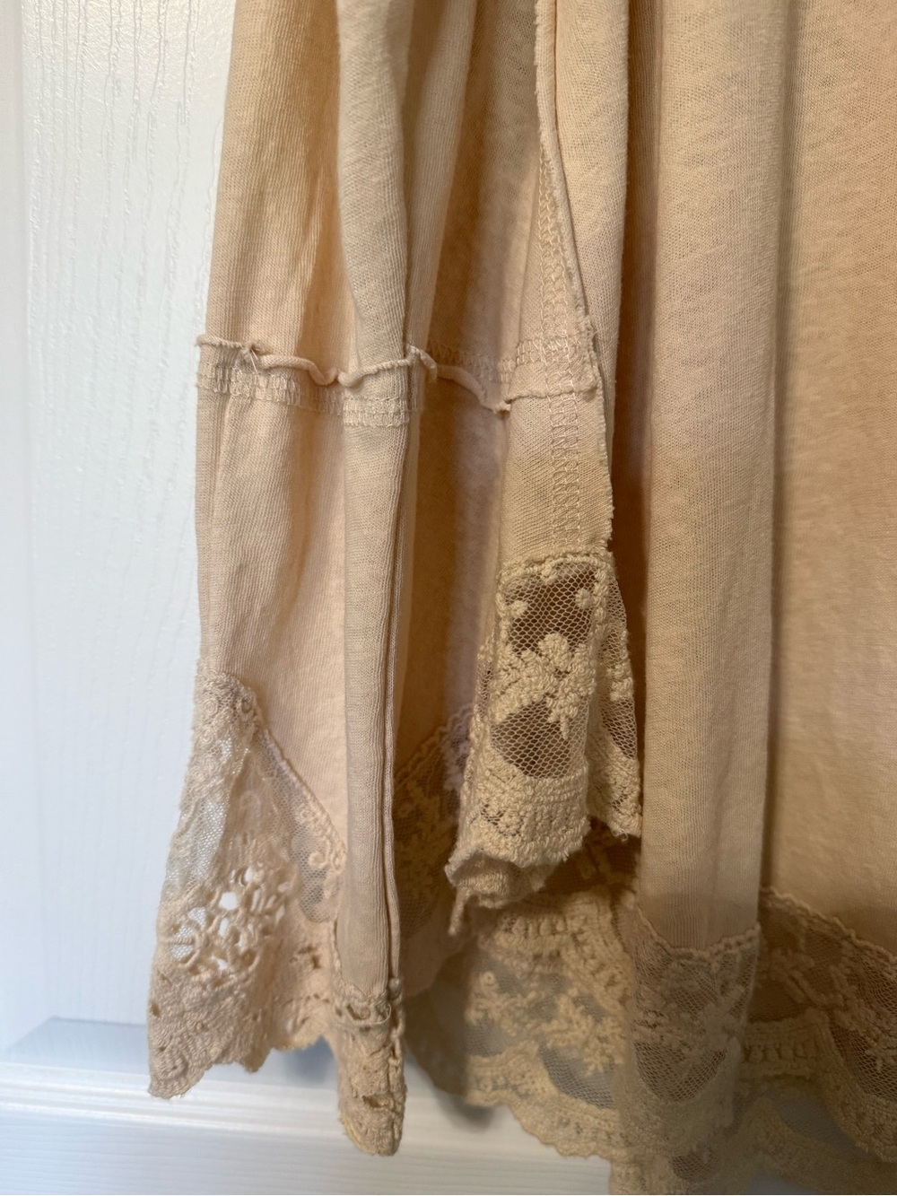 easel Cotton Blend Boho Lace Detail Long Sleeve Top - S - Picture 4 of 7